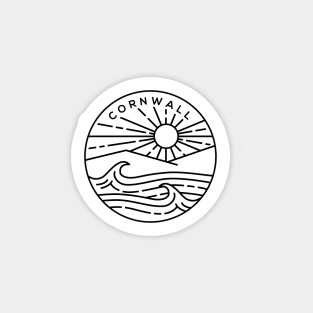 Cornwall Beach, South England Emblem - White Sticker